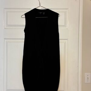 Theory Black Cashmere Long cardigan one button front pockets size S